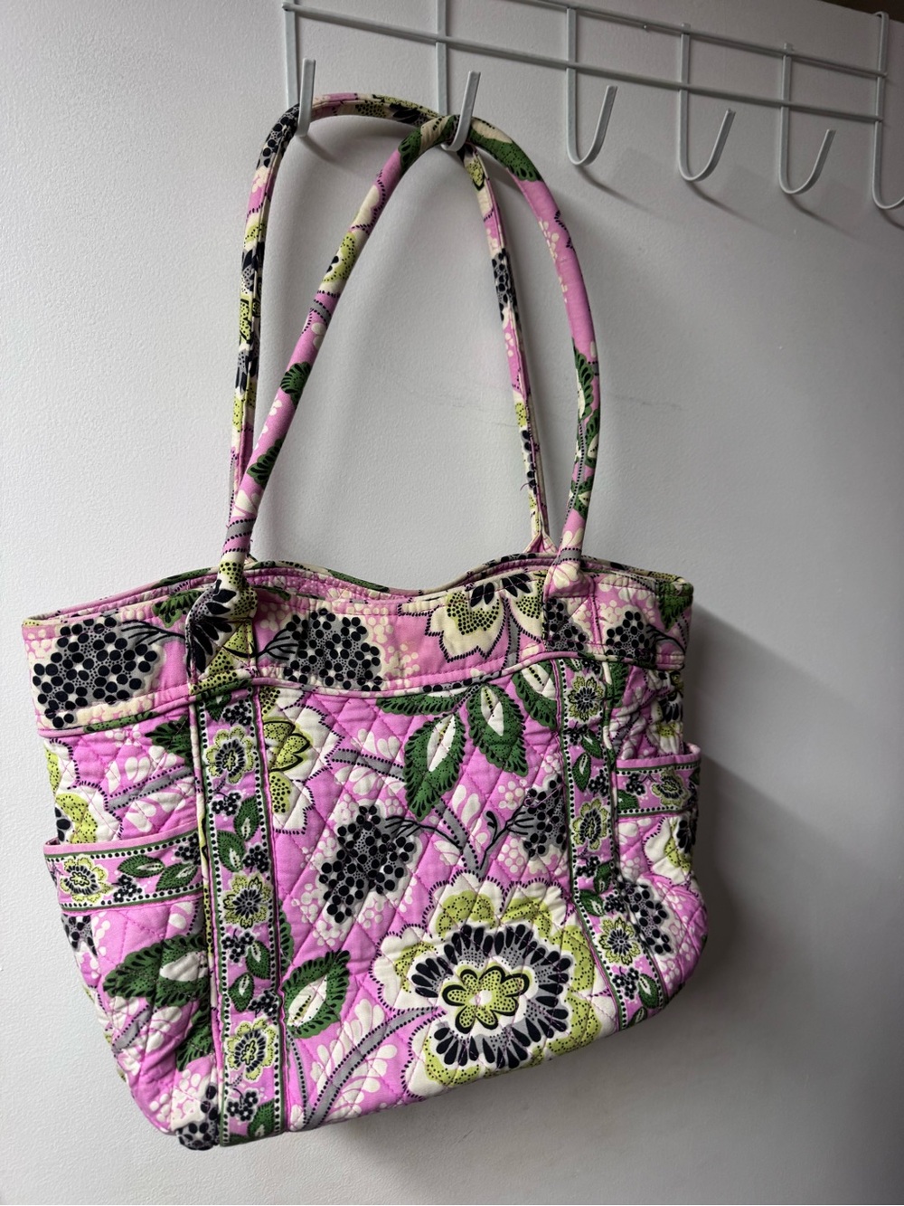 Vera Bradley Pink & Green Floral Quilted Tote